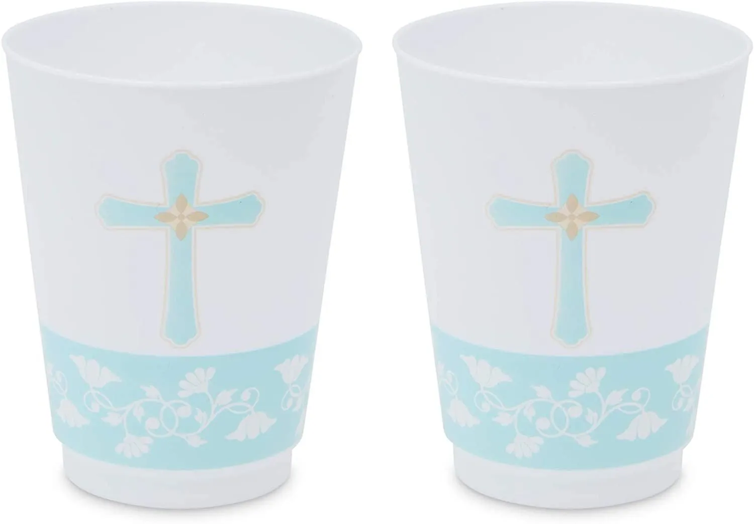 16 oz Baptism Tumbler Cups, First Communion Decorations, Party Supplies (16 Pack)