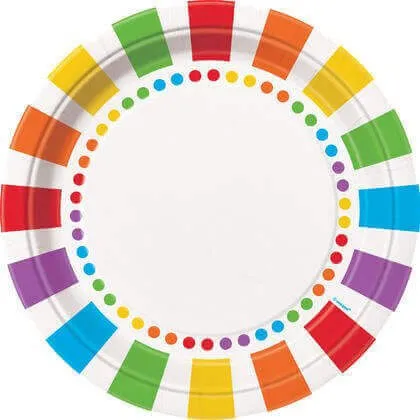 9" Dinner Plates - Rainbow (8ct)