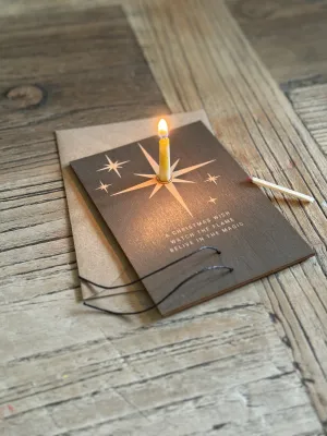 A Christmas Wish Mindful Candle Wooden Card