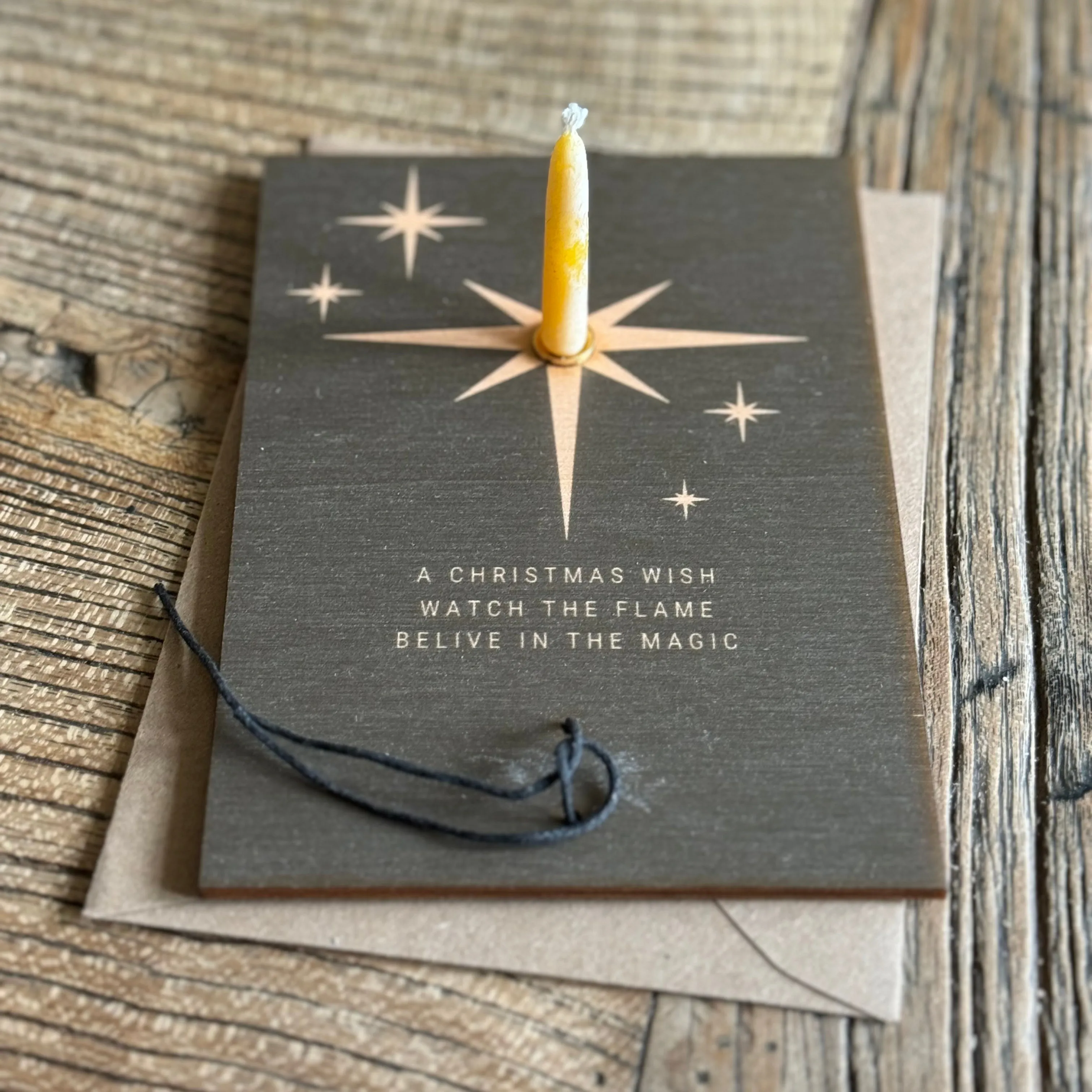 A Christmas Wish Mindful Candle Wooden Card