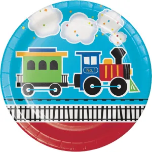 All Aboard Train Paper Plates (8/Pkg)