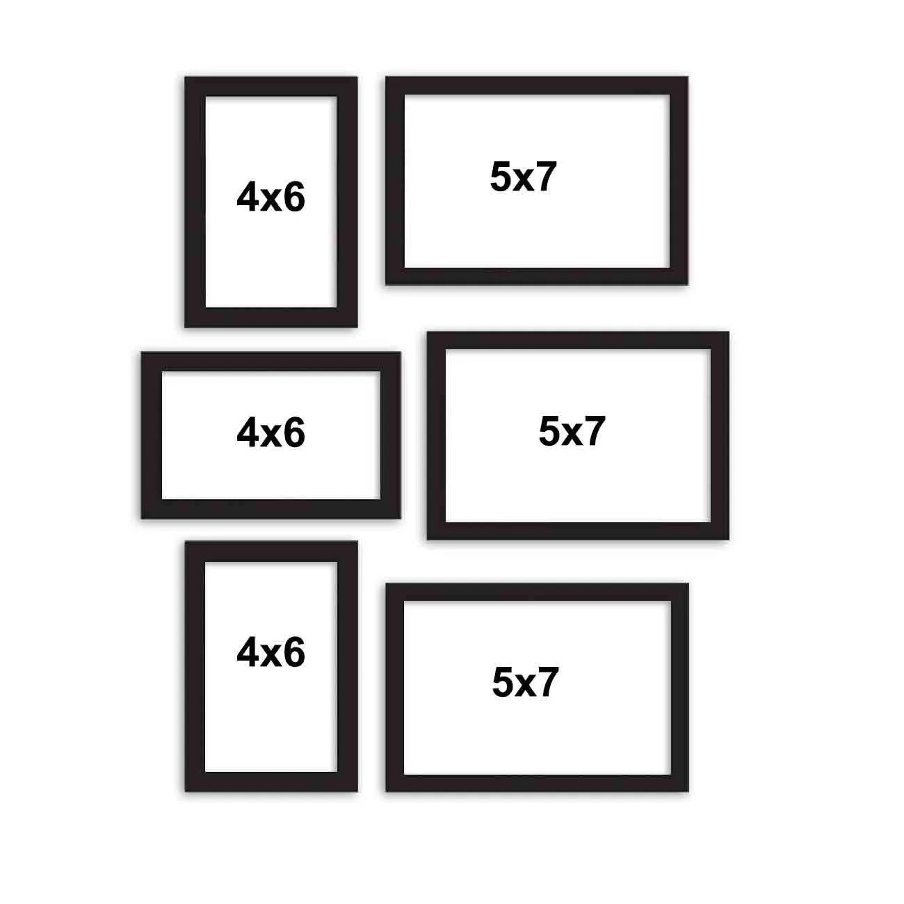 Art Street Classy Memory Wall photo frames - Set of 6 photo frames (3 UNITS OF 4X6, 3 UNITS OF 5X7)