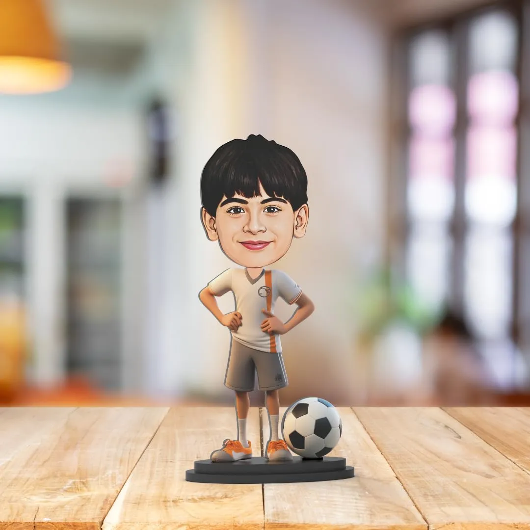 Avatar Stand Personalized Gift for Kids, Brother, Friends, Character Caricature Photo Frame Unique Design Customized Gift for Friends & Family Return Gift (Footballer 2)