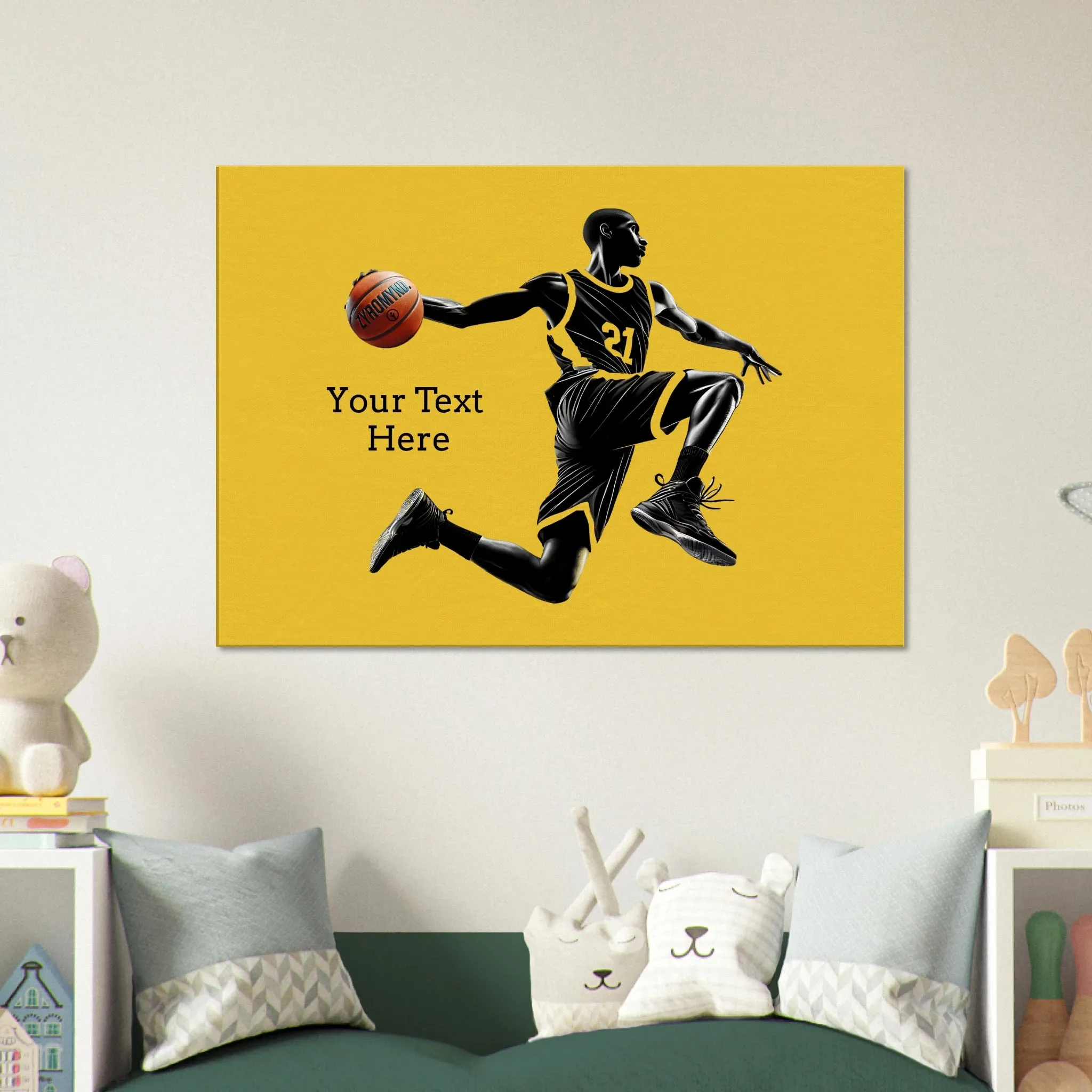 Basketball Player Mid-Air - Canvas Print - can be personalized