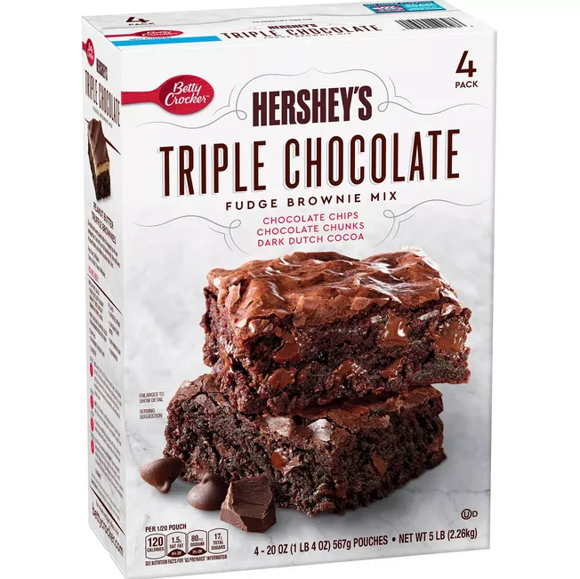 Betty Crocker Hersheys Fudge Brownie Mix Triple Chocolate (20 oz. 4 pk.)