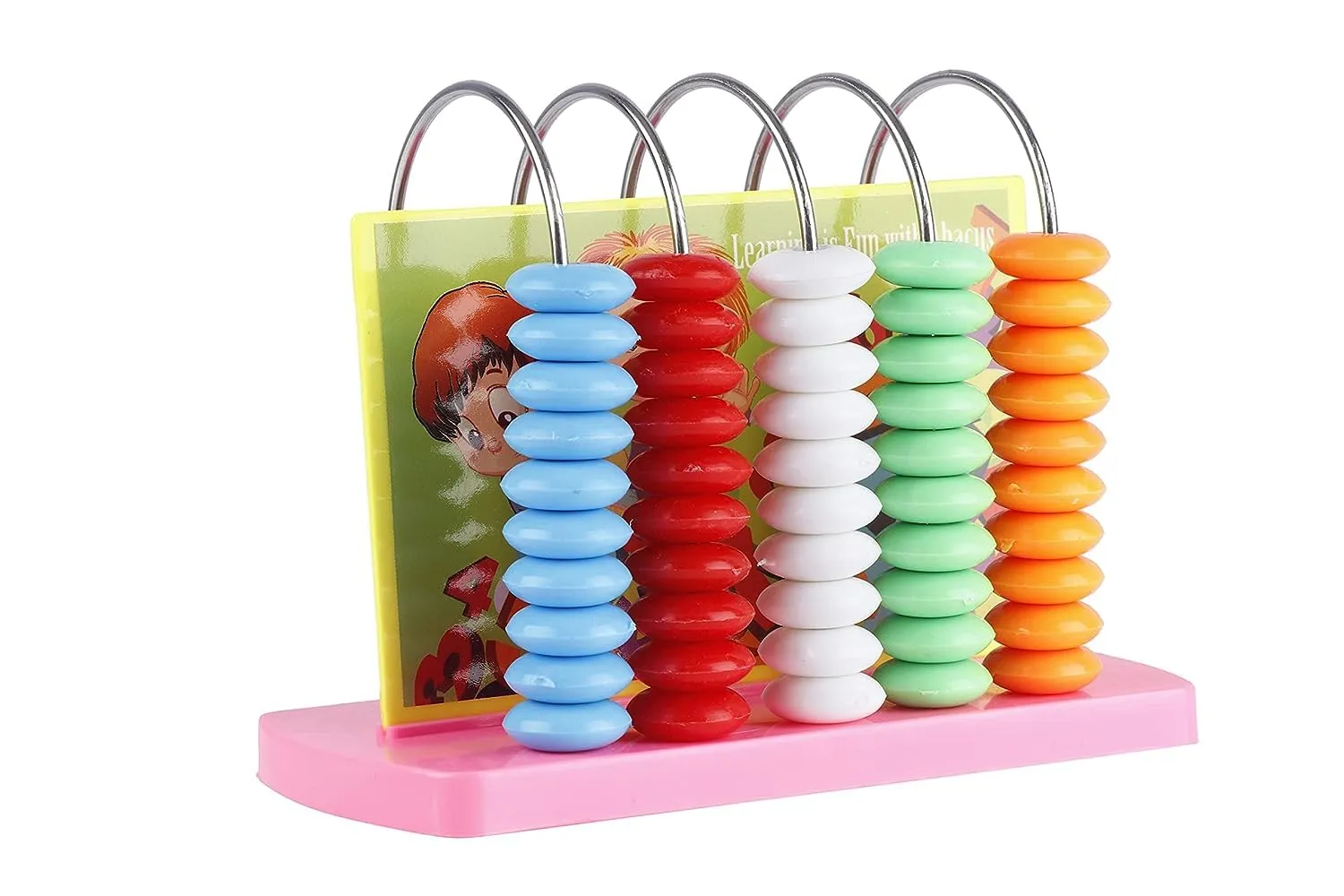 BKDT Marketing Educational Abacus 5 Rods for Kids Early Math Skills for Kids to Learn to Count, Add & Subtract with Colourful Beads - Mathematics Tool kit -Abacus Toys for Kids (Abacus 5 Rods)