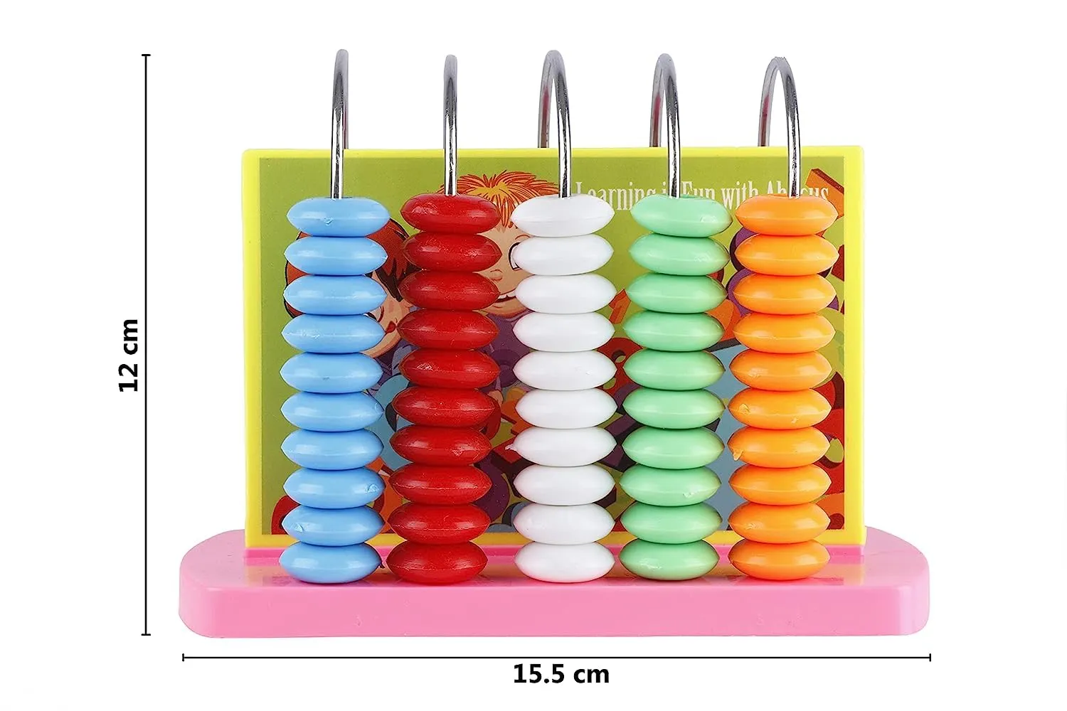 BKDT Marketing Educational Abacus 5 Rods for Kids Early Math Skills for Kids to Learn to Count, Add & Subtract with Colourful Beads - Mathematics Tool kit -Abacus Toys for Kids (Abacus 5 Rods)