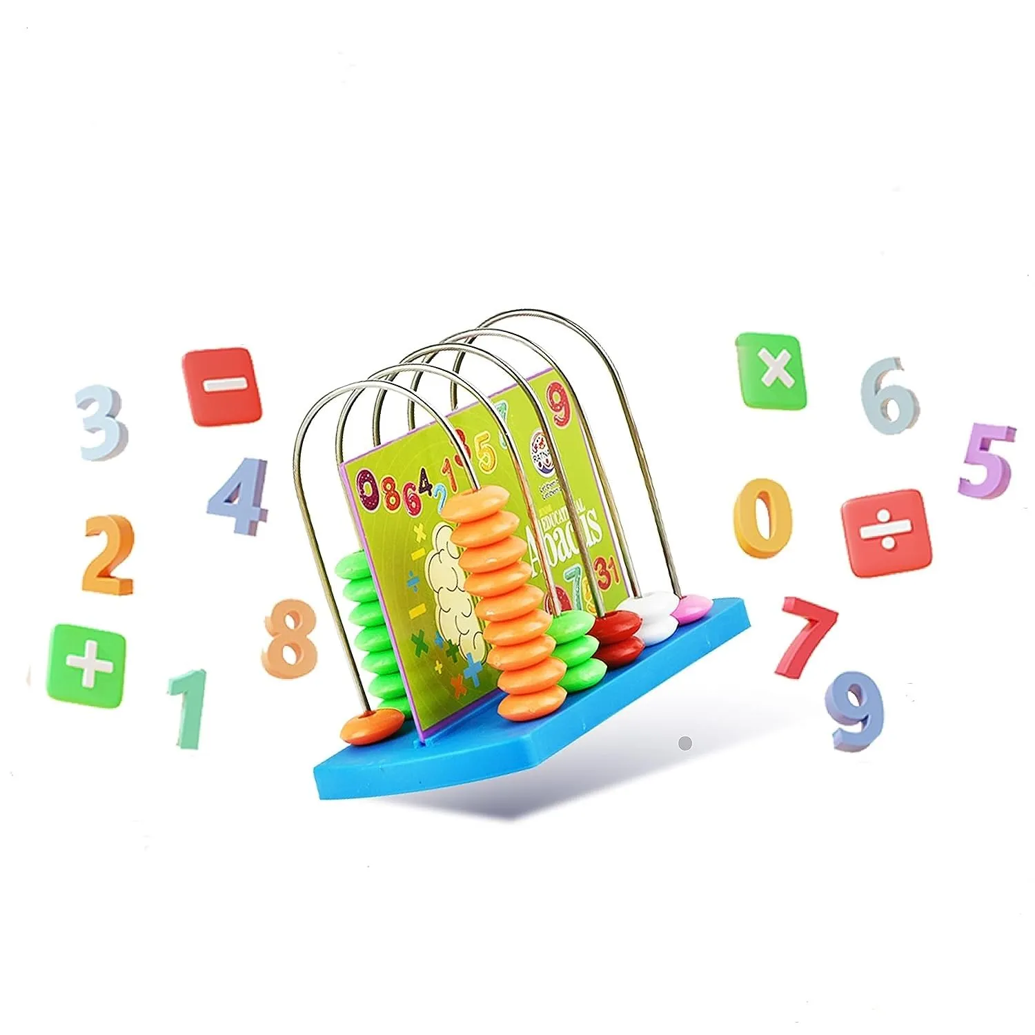 BKDT Marketing Educational Abacus 5 Rods for Kids Early Math Skills for Kids to Learn to Count, Add & Subtract with Colourful Beads - Mathematics Tool kit -Abacus Toys for Kids (Abacus 5 Rods)