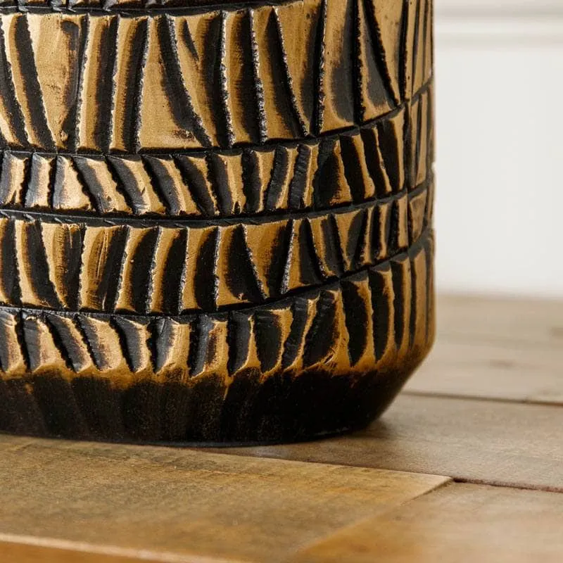 Black & Gold Tribal Pattern Vase - 50cm