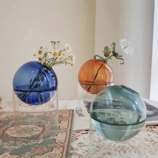 Blown Glass Orb Vases