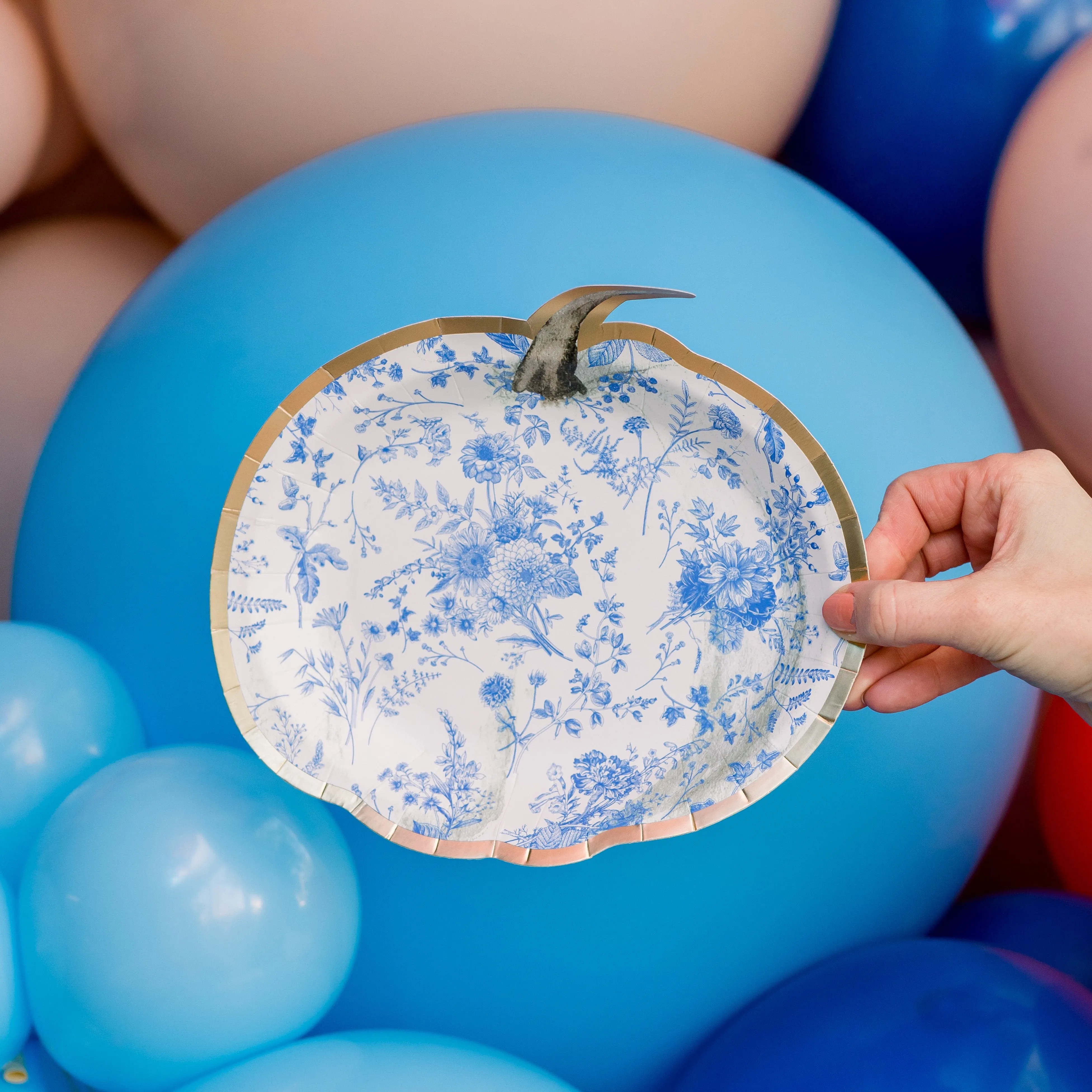 BLUE TOILE PUMPKIN PLATES