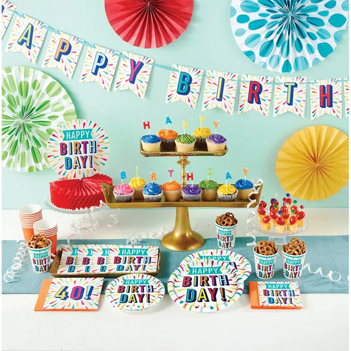 Bulk Birthday Burst Paper Table Covers (6 per Case)