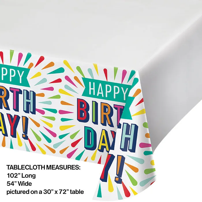 Bulk Birthday Burst Paper Table Covers (6 per Case)