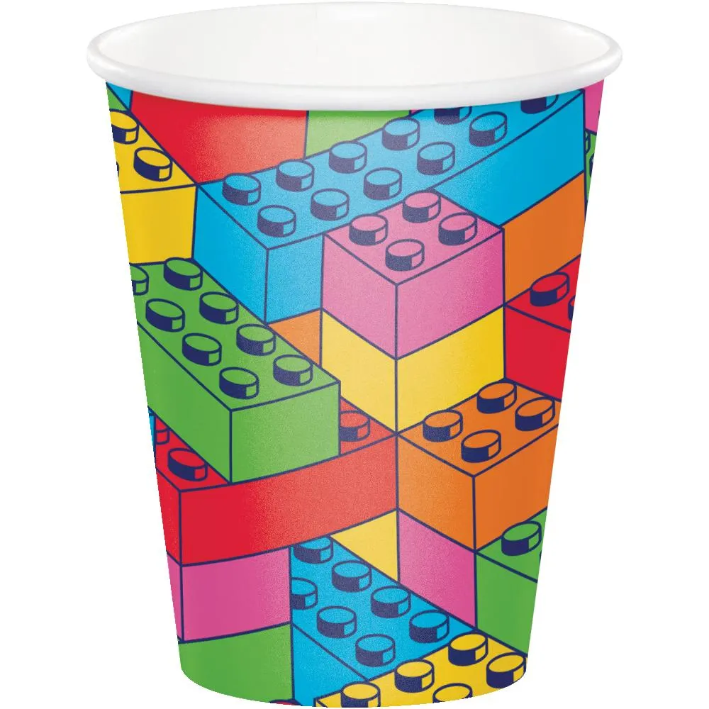 Bulk Block Bash Toy Blocks 9 Oz Paper Cups (Case of 96)