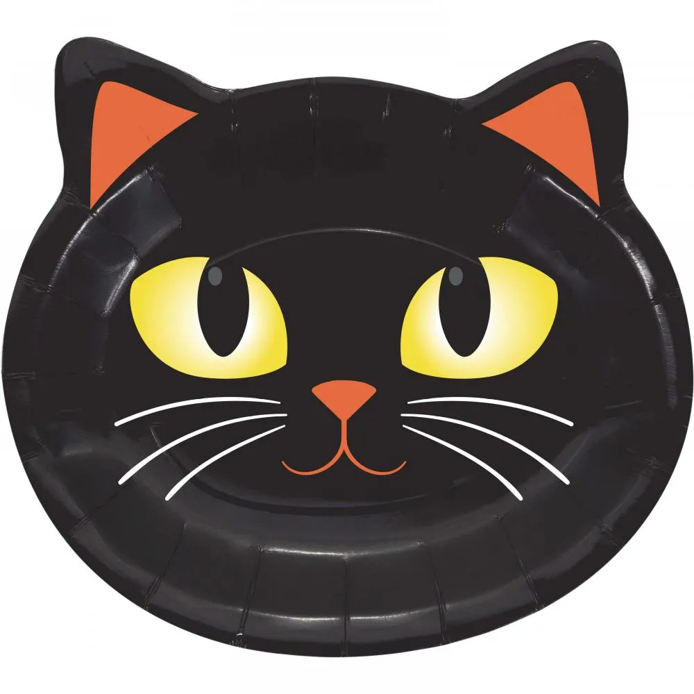 Bulk Halloween Cat Shaped Plate (Case of 96)