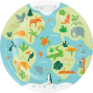 Bulk World Adventure Wildlife Animal Paper Dinner Plates (Case of 96)