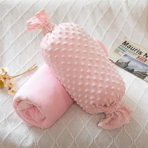 Candy Fluffy Lumbar Pillow & Blanket | Pink