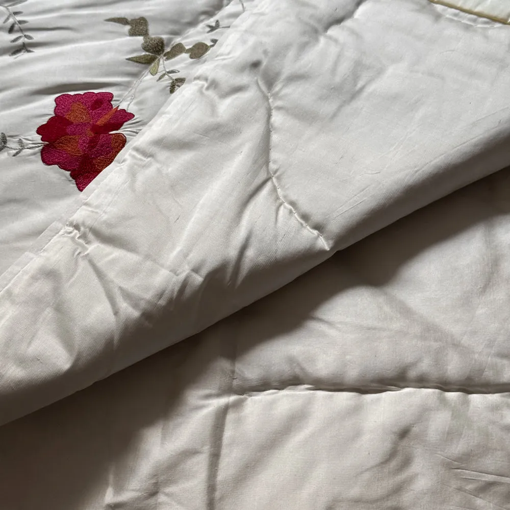 Claire Silk Quilt in Ivory