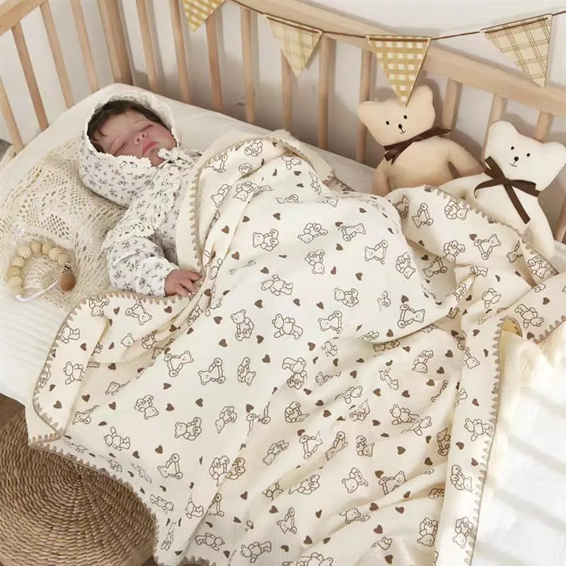 Cotton Muslin Swaddle Blanket – Air Conditioned Quilt, Perfect for Spring & Summer