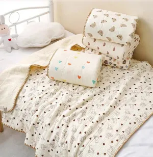 Cotton Muslin Swaddle Blanket – Air Conditioned Quilt, Perfect for Spring & Summer