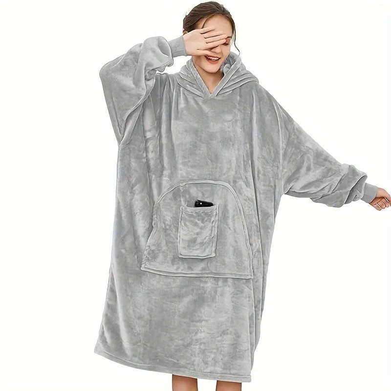 Cozy oversized hoodie blanket with big pocket  perfect for adults