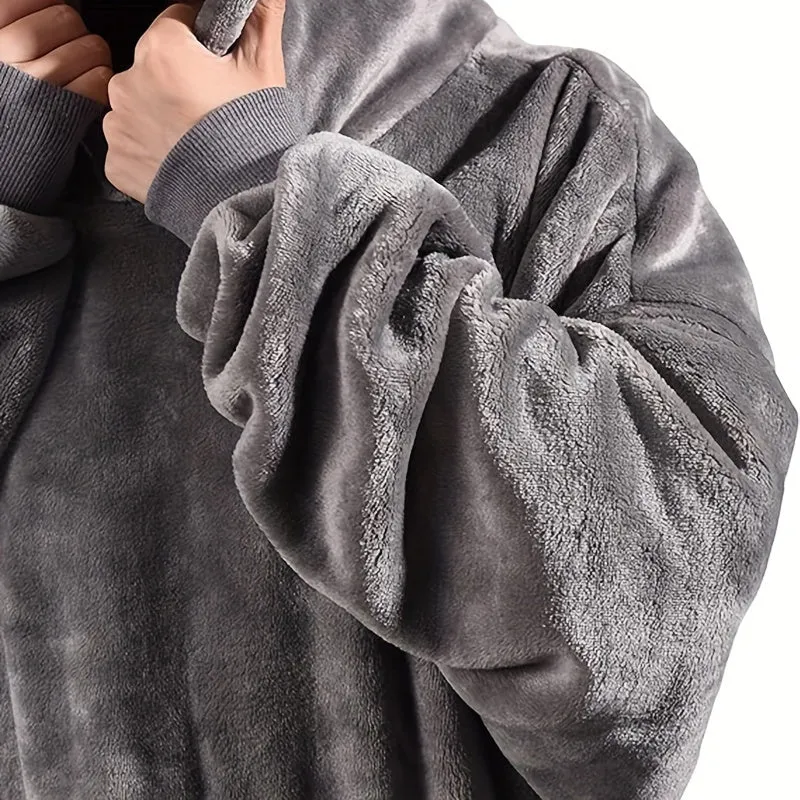 Cozy oversized hoodie blanket with big pocket  perfect for adults