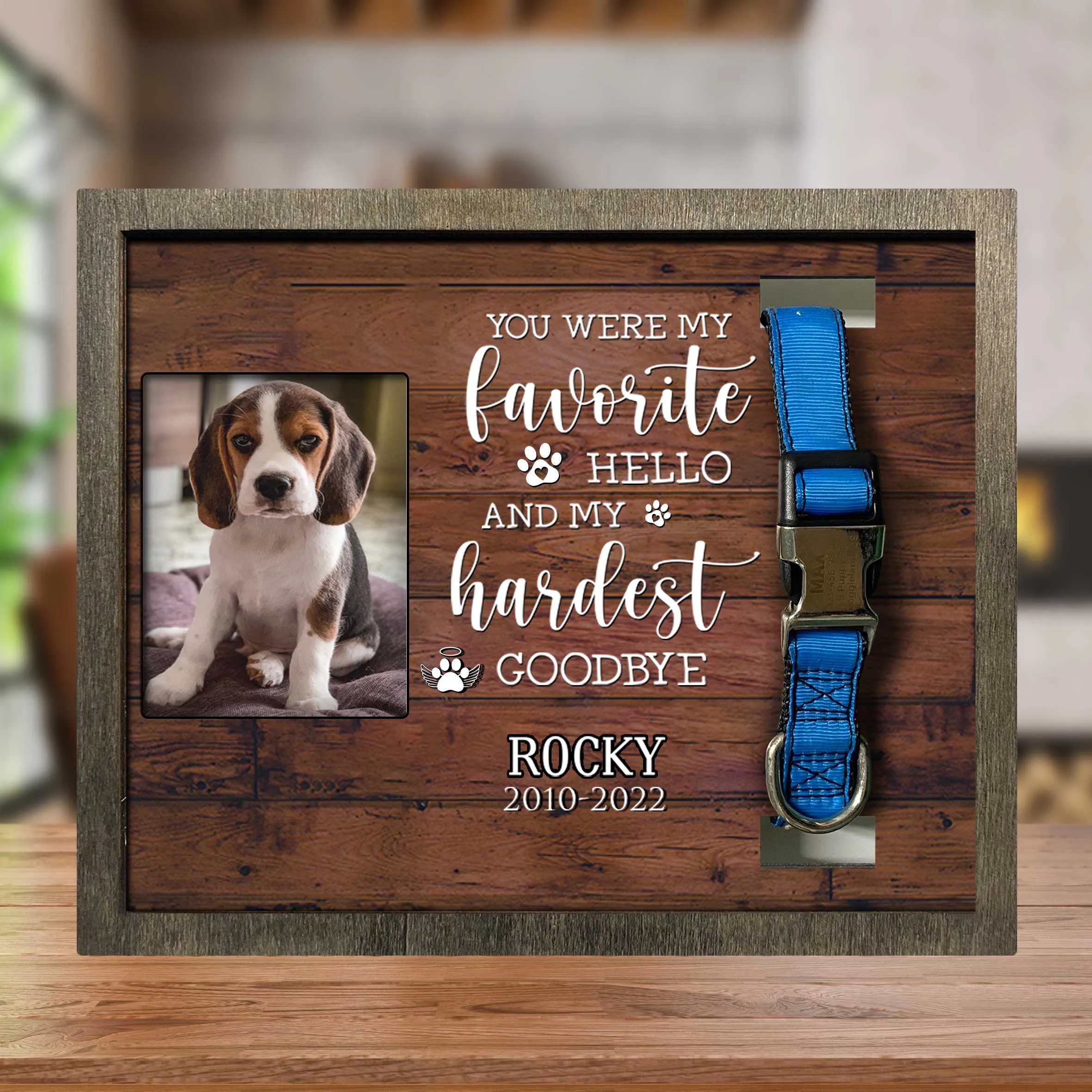 Custom Picture Frame Dead Of  Beagle, Condolence Gift, Loss Of Dog