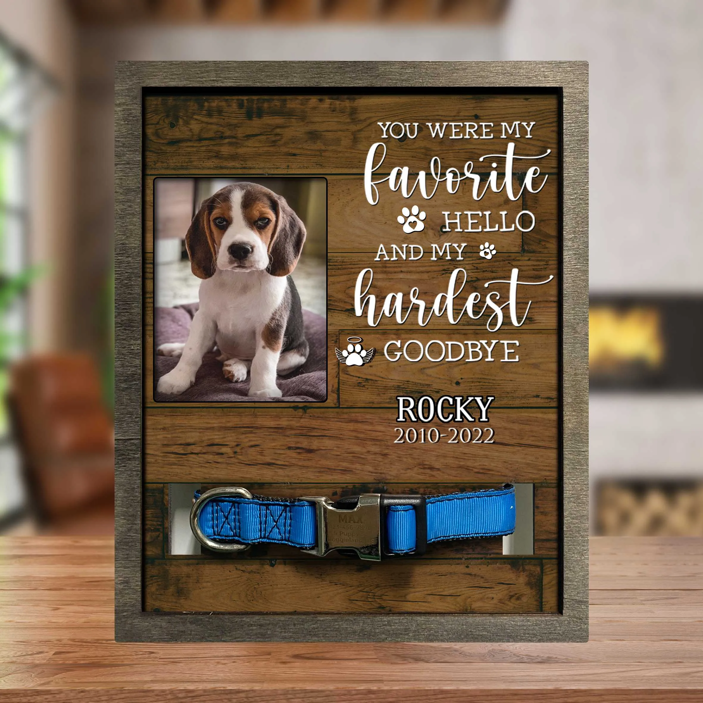 Custom Picture Frame Dead Of  Beagle, Condolence Gift, Loss Of Dog