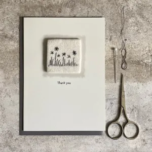 Embroidered Card - Thank You