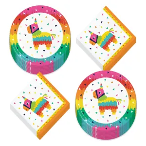 Fiesta Party Supplies for Cinco De Mayo and Summer Parties (Fiesta Party Fringe Paper Dinner Pinata Plates and Luncheon Napkins (Serves 16))