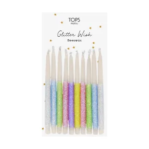 Glitter Wish Candles Beeswax Multi Color - 3"