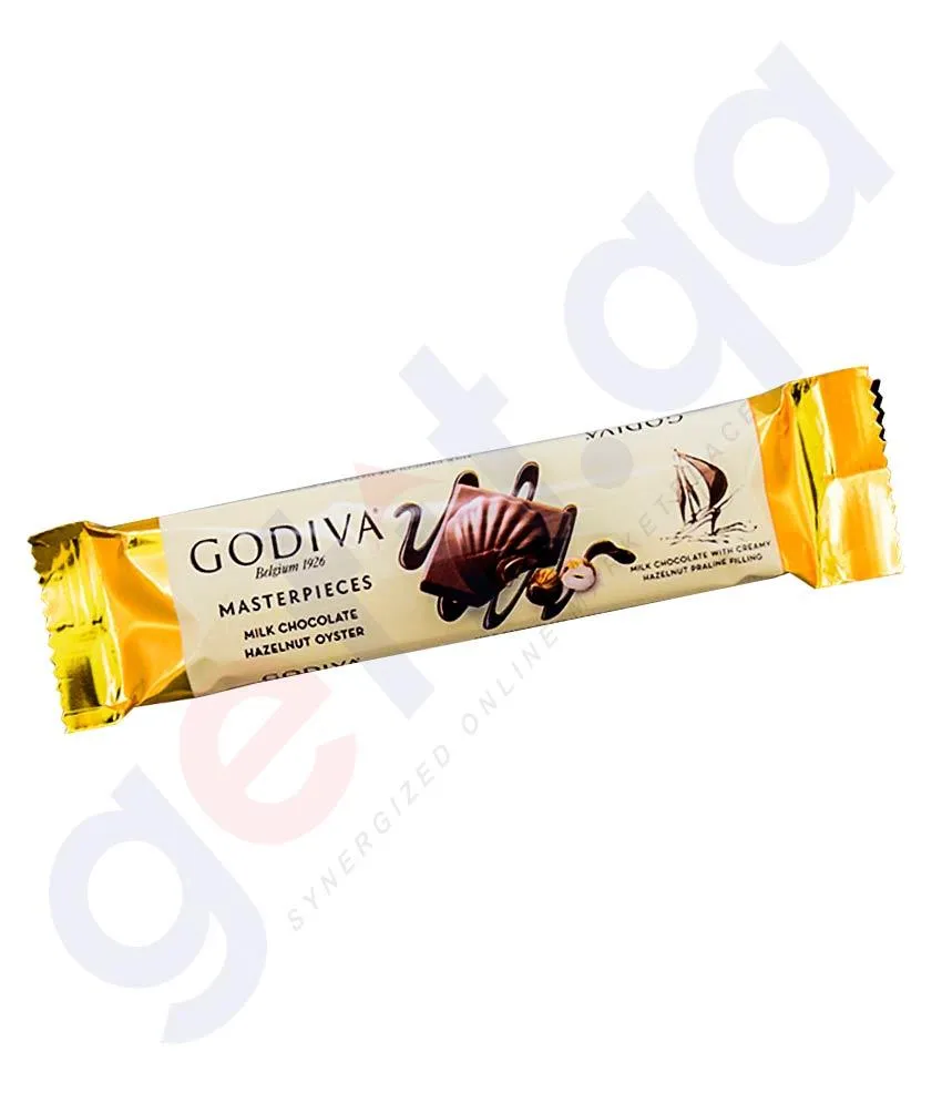 GODIVA MASTERPIECES MILK CHOCOLATE HAZELNUT OYSTER