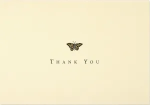 Gold Butterfly Thank You Notes