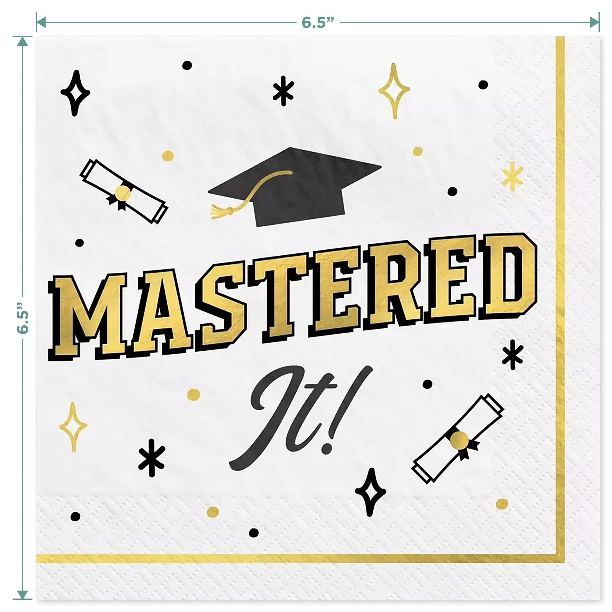 Graduation Party Supplies - Master's Degree Celebration Paper Plates & Napkins (Serves 30)