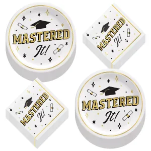 Graduation Party Supplies - Master's Degree Celebration Paper Plates & Napkins (Serves 30)