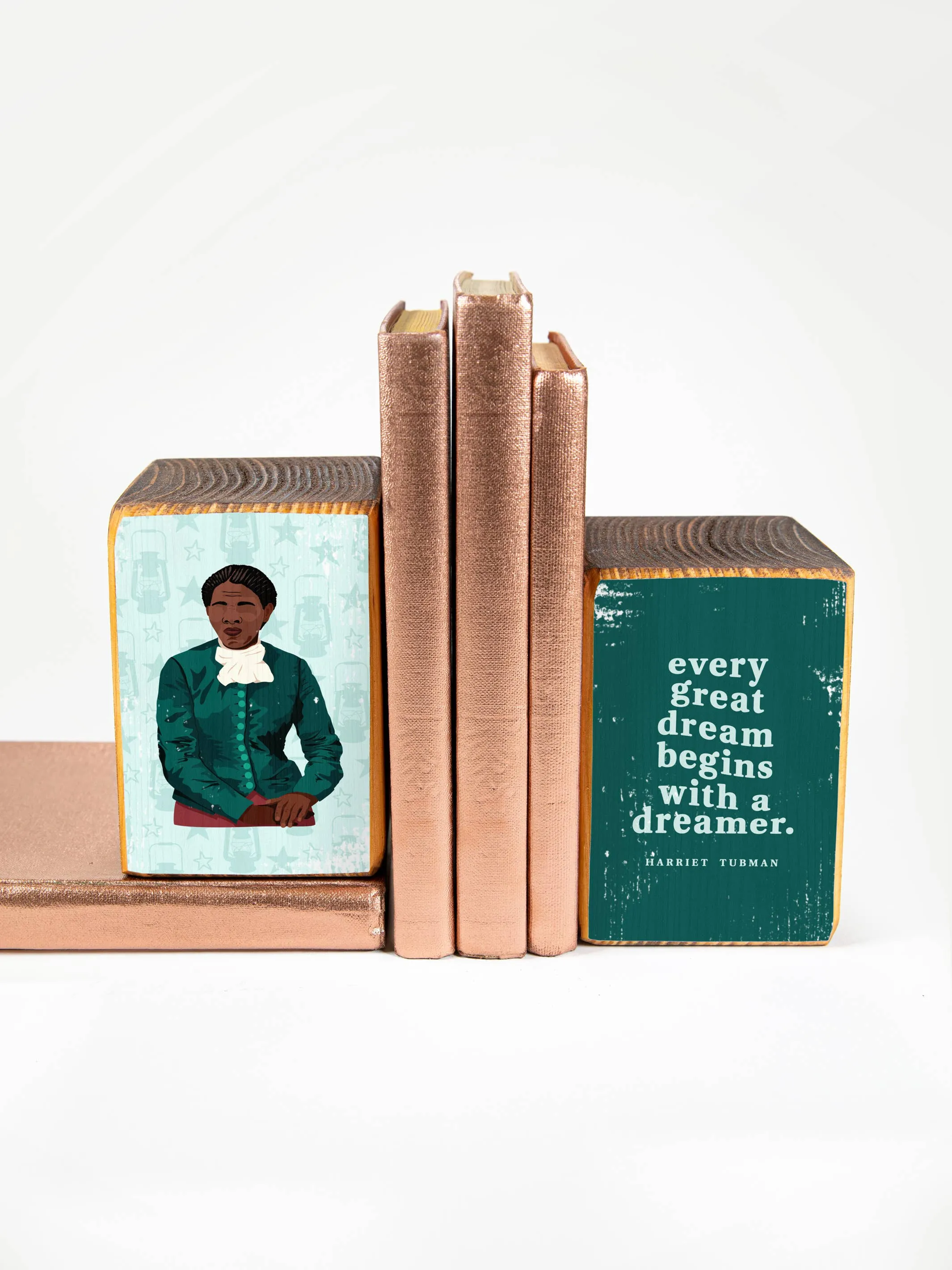 Harriet Tubman Quote Bookend Set