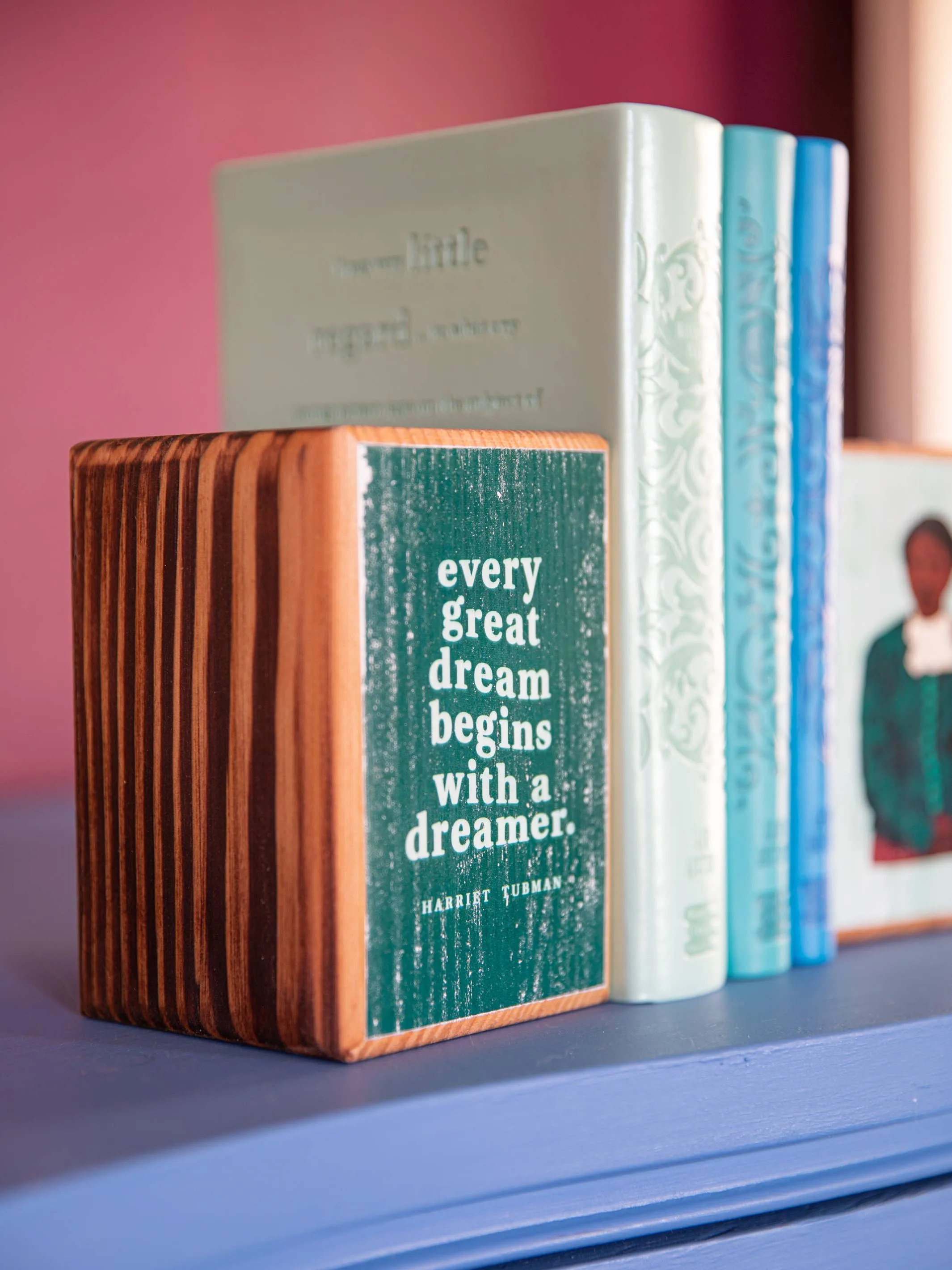 Harriet Tubman Quote Bookend Set