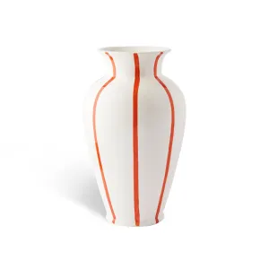 Jardin Small Hand-Painted Vase in Red (6"H)