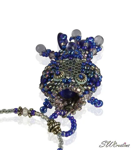 Kai Blue Beaded Fish Bead Art Necklace