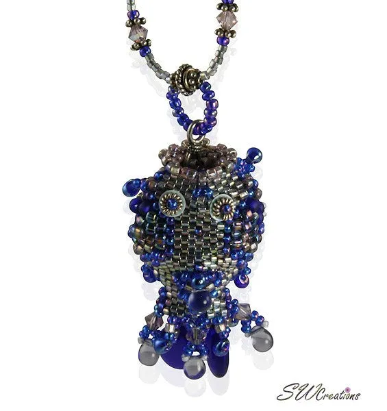 Kai Blue Beaded Fish Bead Art Necklace