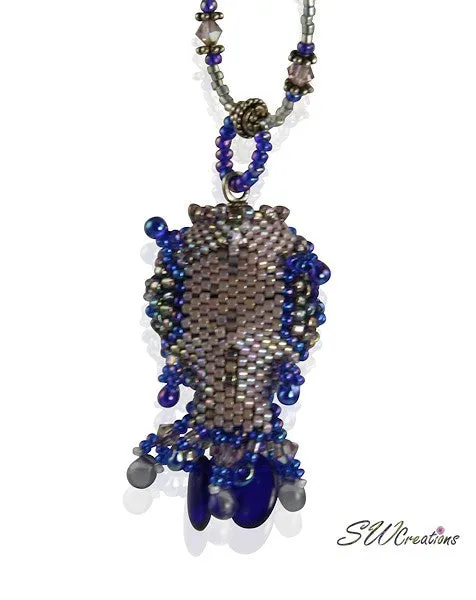 Kai Blue Beaded Fish Bead Art Necklace