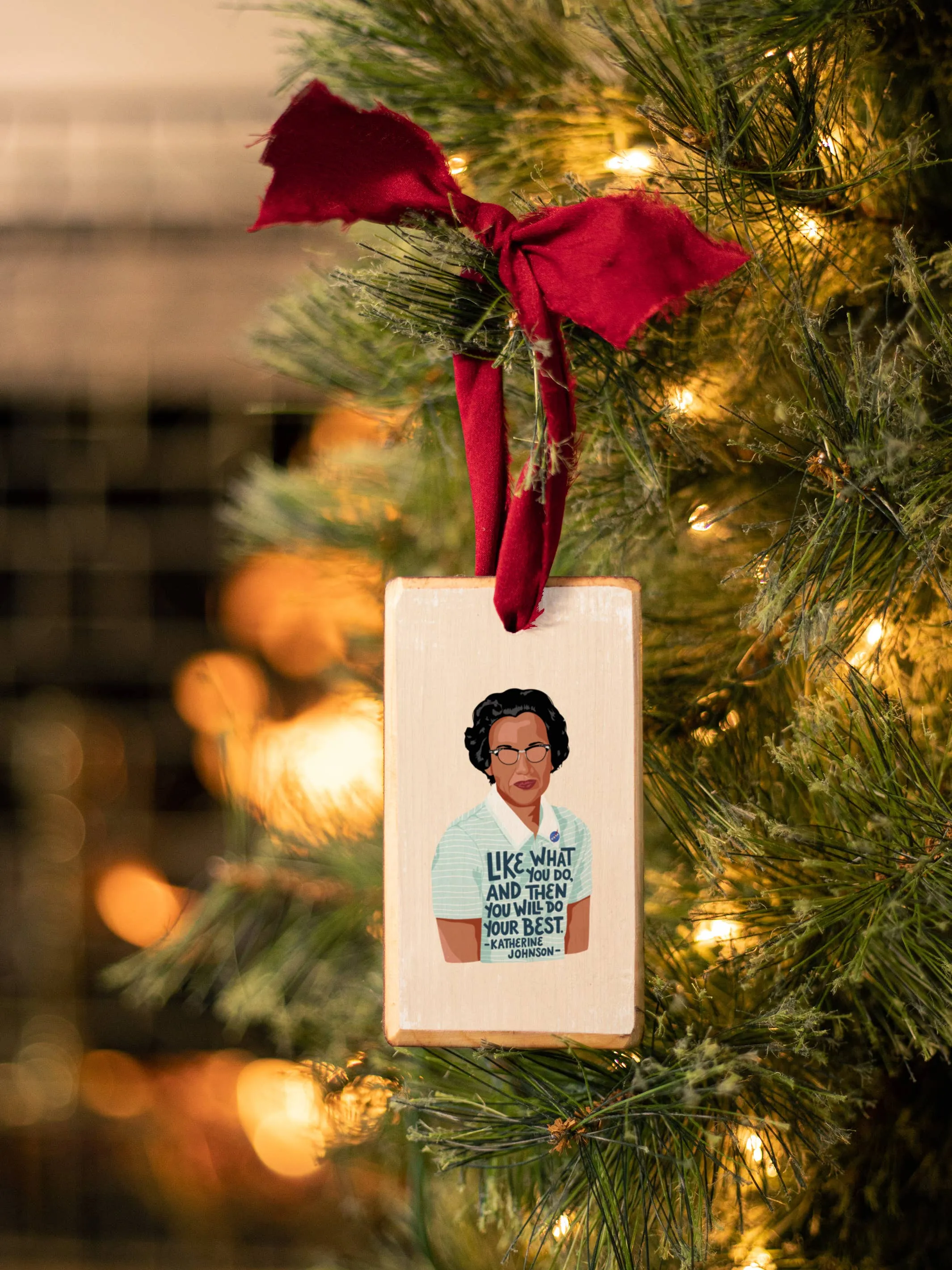 Katherine Johnson Wood Holiday Ornament