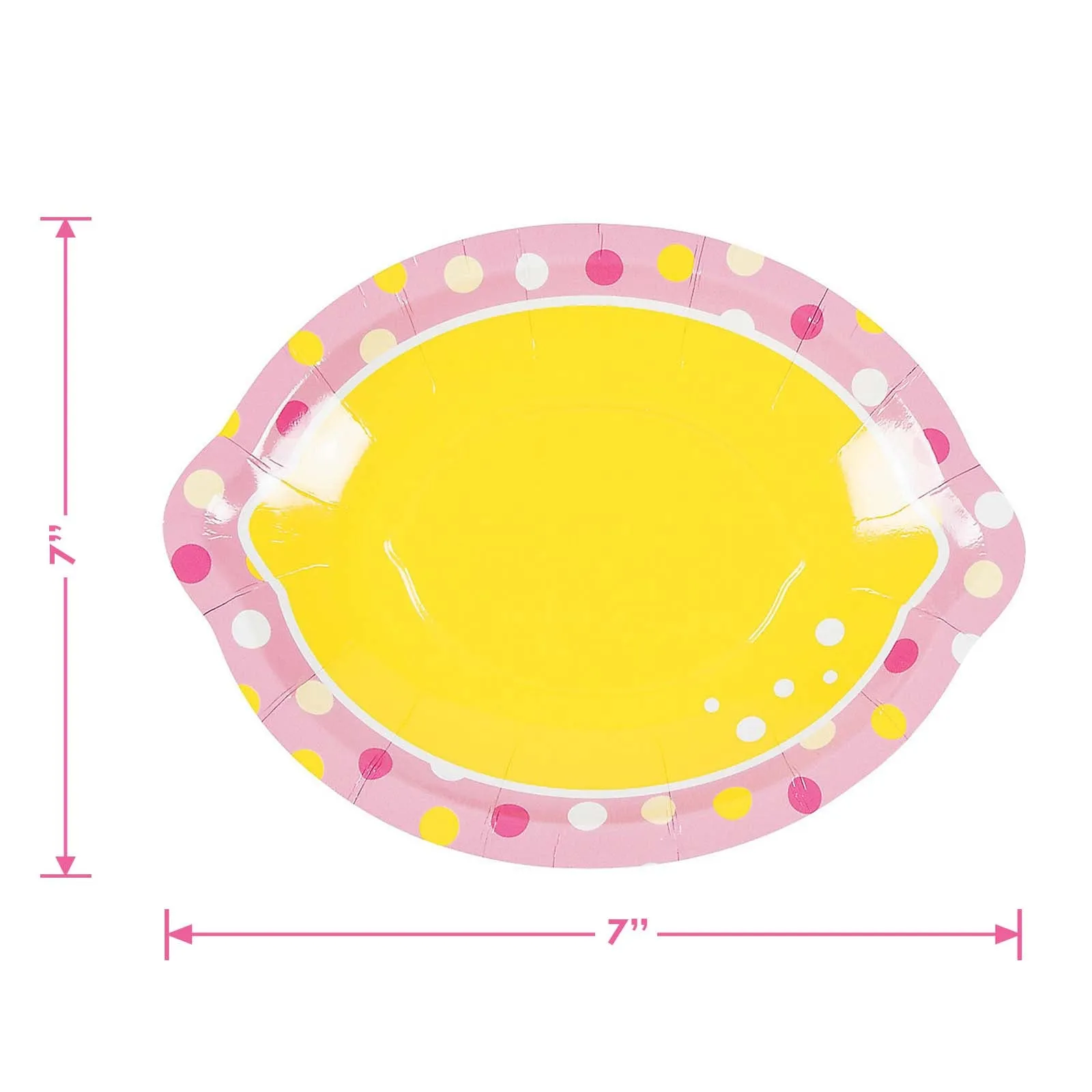 Lemon Party Supplies - Lemon Shaped Pink Lemonade Paper Dessert Plates and Luncheon Napkins (Serves 16)