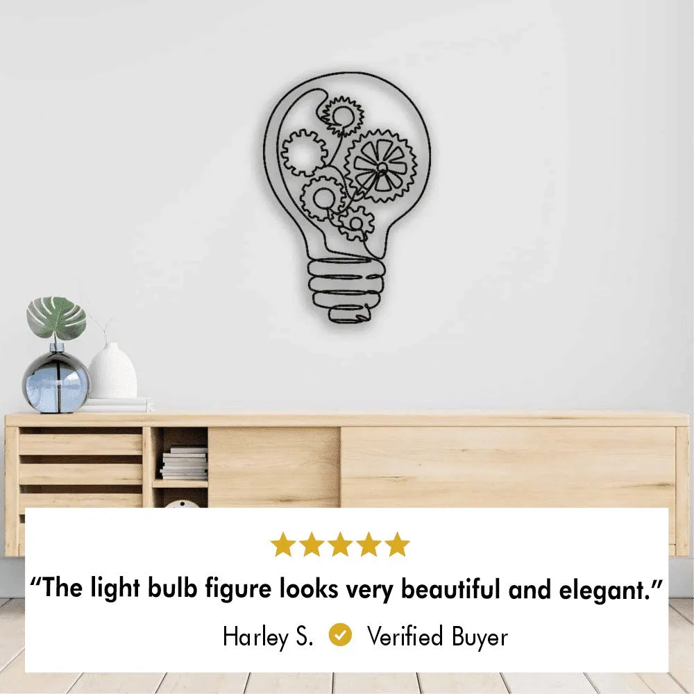 Light Bulb Metal Wall Art