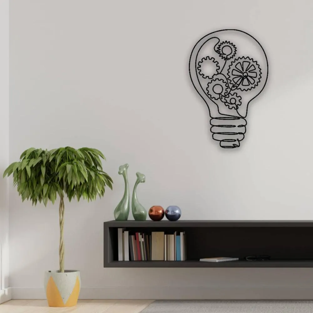 Light Bulb Metal Wall Art