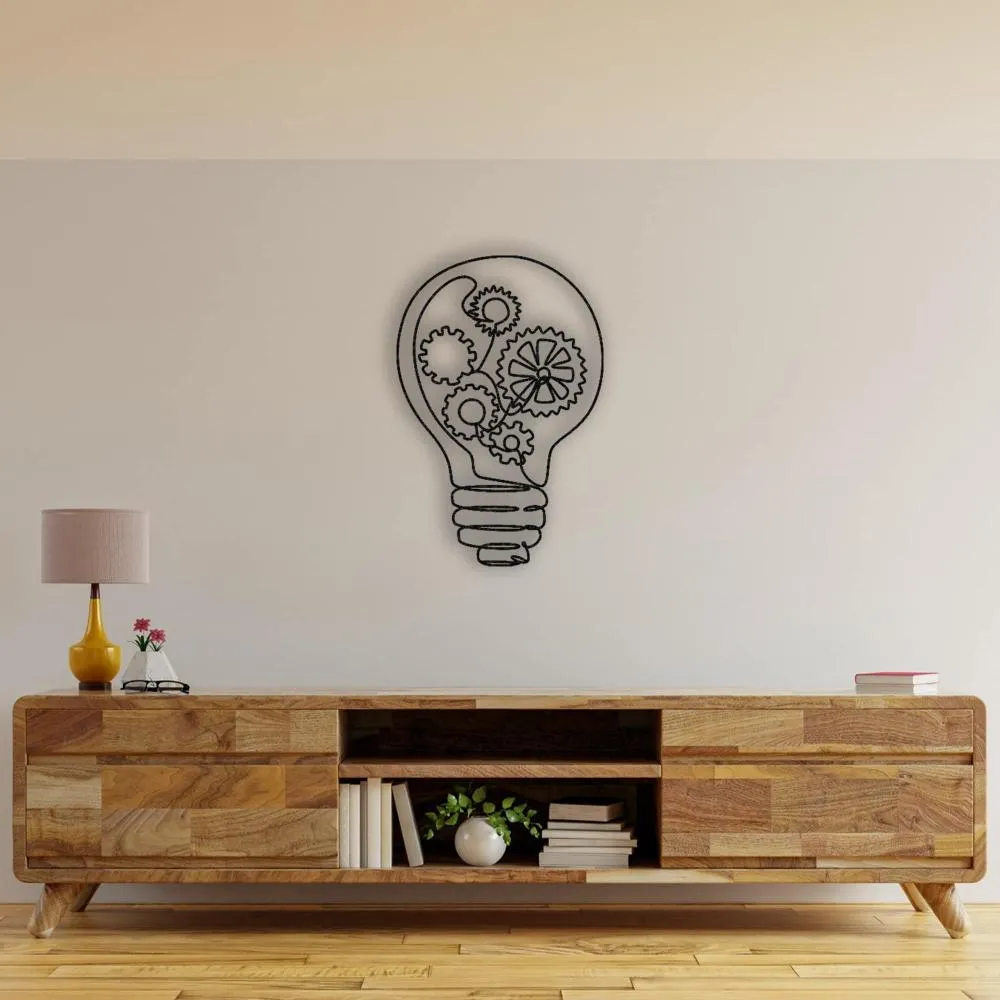 Light Bulb Metal Wall Art