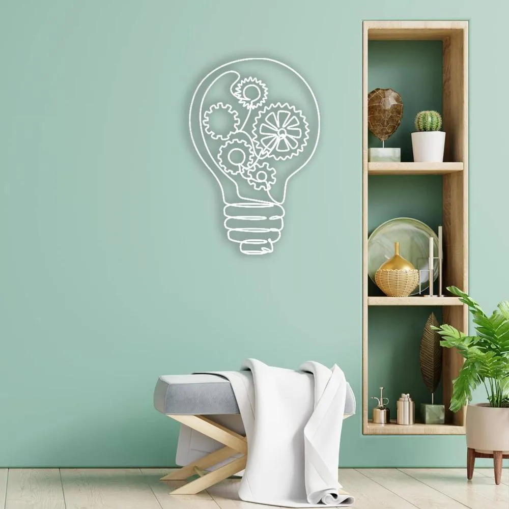 Light Bulb Metal Wall Art