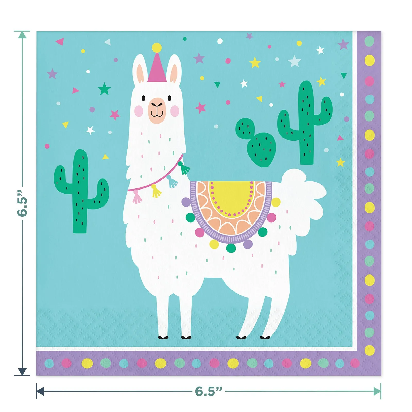 Llama Party Supplies - Birthday Llama Fiesta Paper Dinner Plates, Lunch Napkins, and Forks (Serves 16)