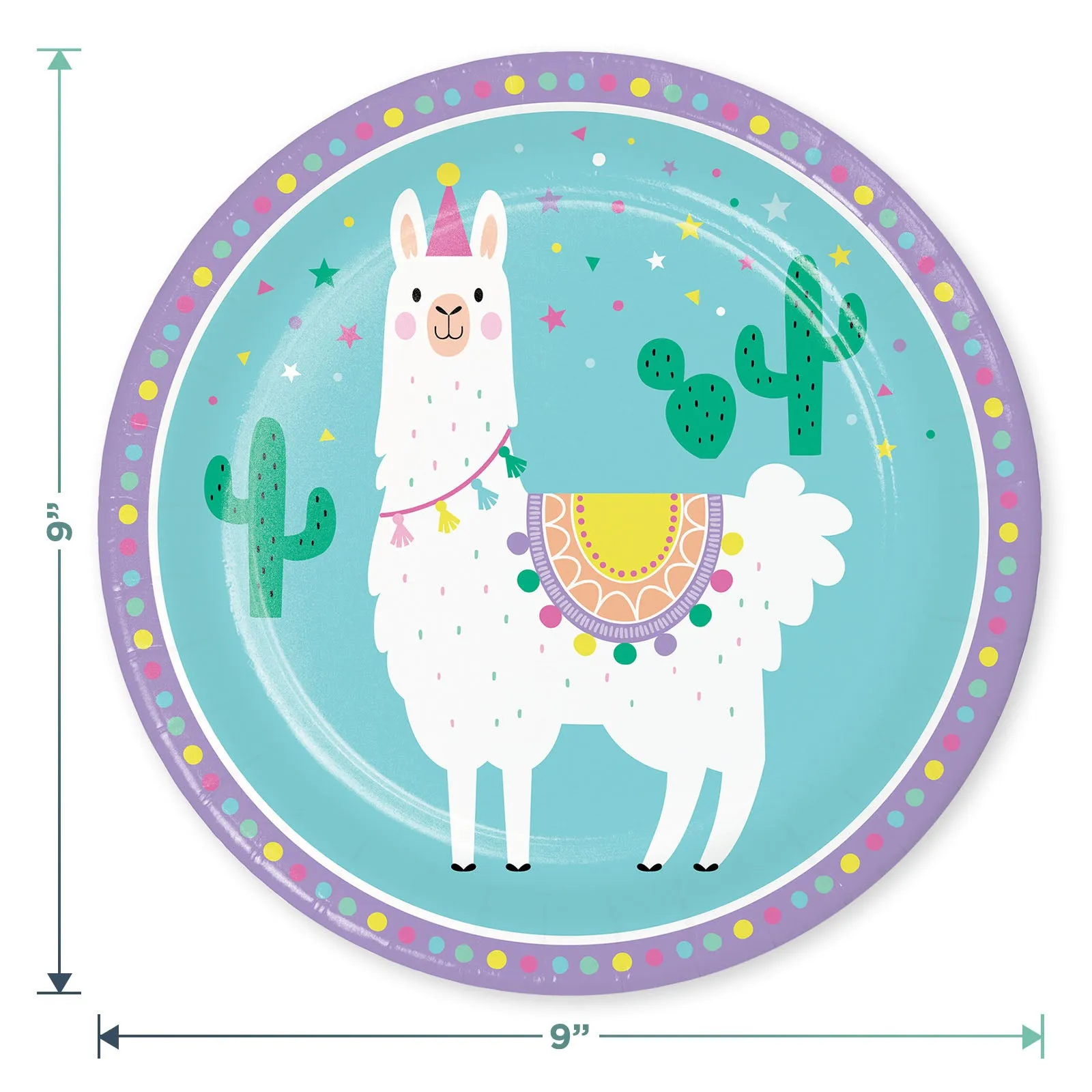 Llama Party Supplies - Birthday Llama Fiesta Paper Dinner Plates, Lunch Napkins, and Forks (Serves 16)