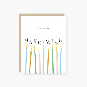 Make a wish candles Birthday Card: Single